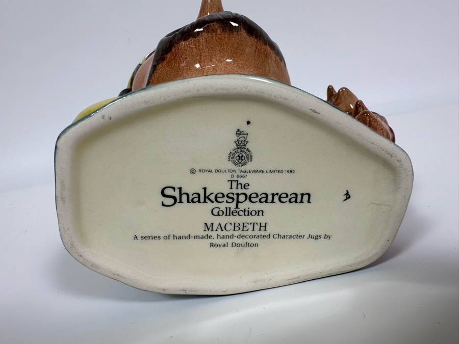Vintage 1982 Royal Doulton Toby Mug 'The Shakespearean Collection: Macbeth' D6667 Large Made In England 6.5H [Photo 8]