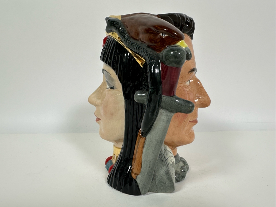 Vintage 1984 Limited Edition Royal Doulton Two Faced Toby Mug 'Star-Crossed Lovers Collection: Antony & Cleopatra' D6728 Large Made In England 7H [Photo 5]