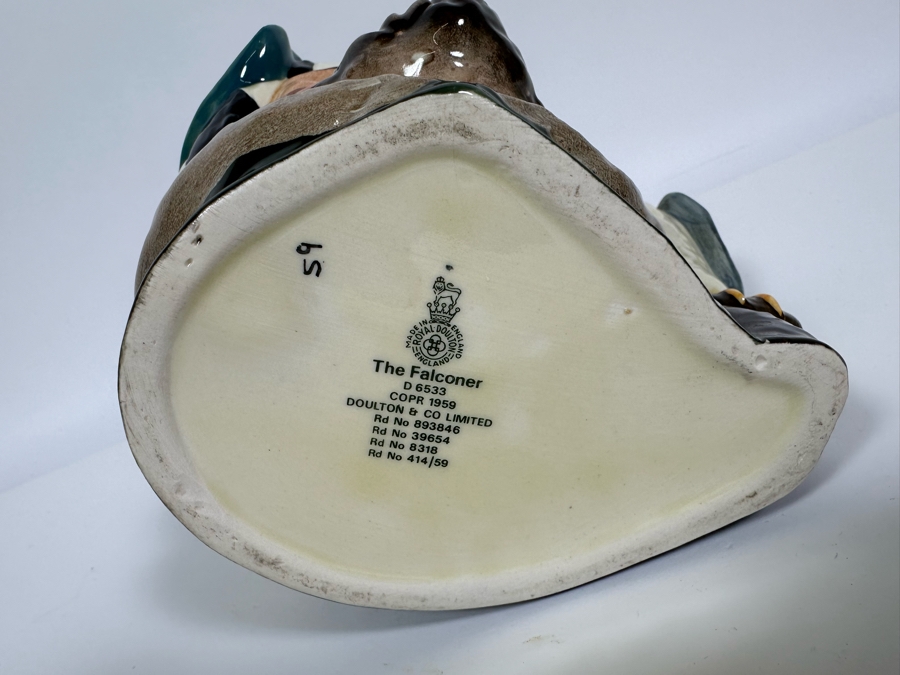 Vintage 1959 Royal Doulton Toby Mug 'The Falconer' D6533 Large Made In England 7.5H [Photo 6]