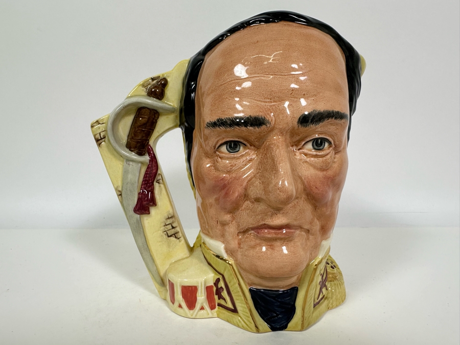 Vintage 1984 Royal Doulton Limited Edition Two Faced Toby Mug 'The Antagonists' Collection: The Battle Of The Alamo 1836 Davy Crockett / Antonio Lopez De Santa Anna' D6729 Large Made In England 7H [Photo 5]
