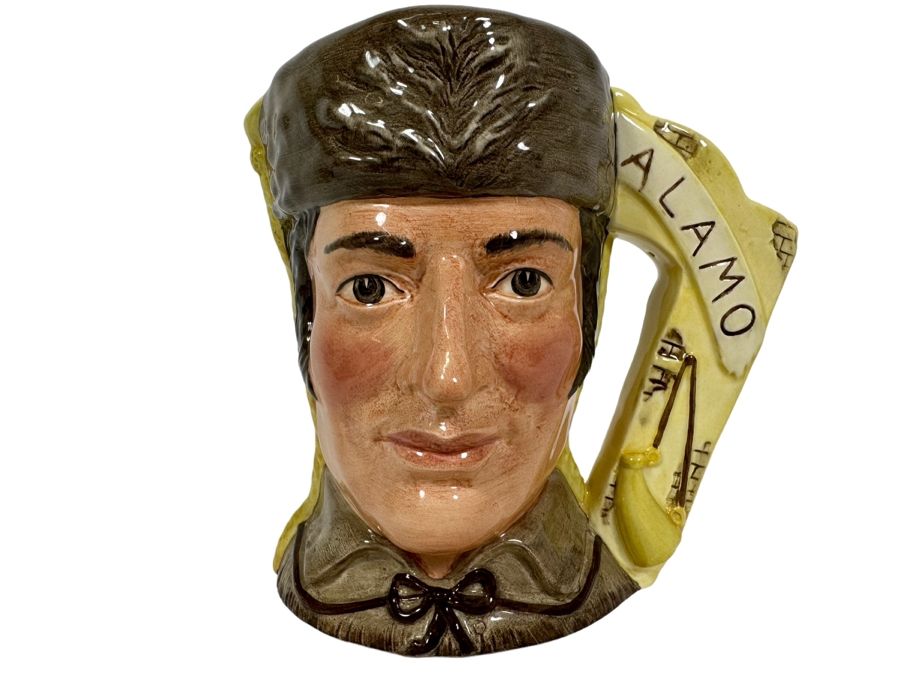 Vintage 1984 Royal Doulton Limited Edition Two Faced Toby Mug 'The Antagonists' Collection: The Battle Of The Alamo 1836 Davy Crockett / Antonio Lopez De Santa Anna' D6729 Large Made In England 7H [Photo 1]
