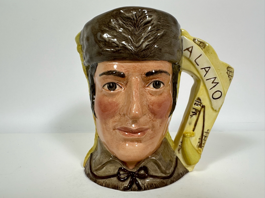 Vintage 1984 Royal Doulton Limited Edition Two Faced Toby Mug 'The Antagonists' Collection: The Battle Of The Alamo 1836 Davy Crockett / Antonio Lopez De Santa Anna' D6729 Large Made In England 7H [Photo 3]