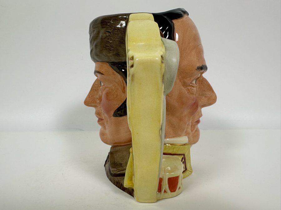 Vintage 1984 Royal Doulton Limited Edition Two Faced Toby Mug 'The Antagonists' Collection: The Battle Of The Alamo 1836 Davy Crockett / Antonio Lopez De Santa Anna' D6729 Large Made In England 7H [Photo 6]