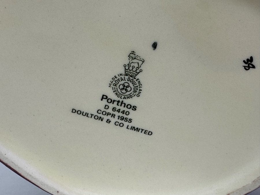Vintage 1955 Royal Doulton Toby Mug 'Porthos' D6440 Large Made In England 7.5H [Photo 7]