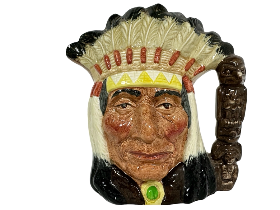 Vintage 1966 Royal Doulton Toby Mug 'North American Indian' D6611 Large Made In England 7.5H