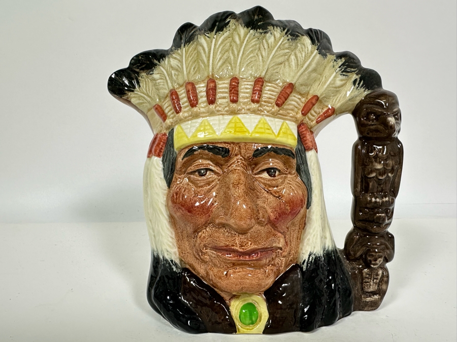 Vintage 1966 Royal Doulton Toby Mug 'North American Indian' D6611 Large Made In England 7.5H [Photo 2]