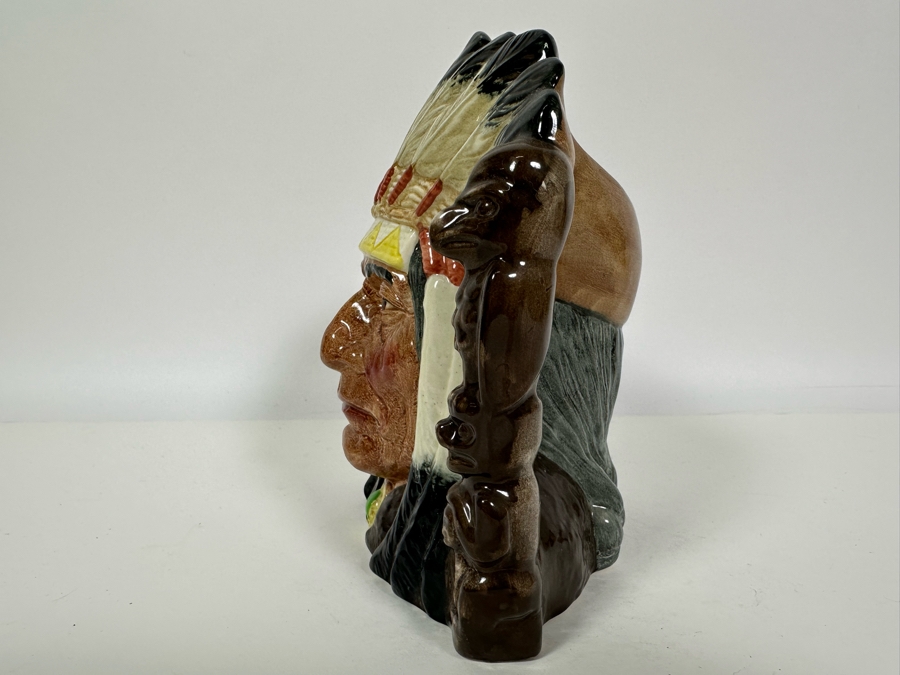 Vintage 1966 Royal Doulton Toby Mug 'North American Indian' D6611 Large Made In England 7.5H [Photo 5]