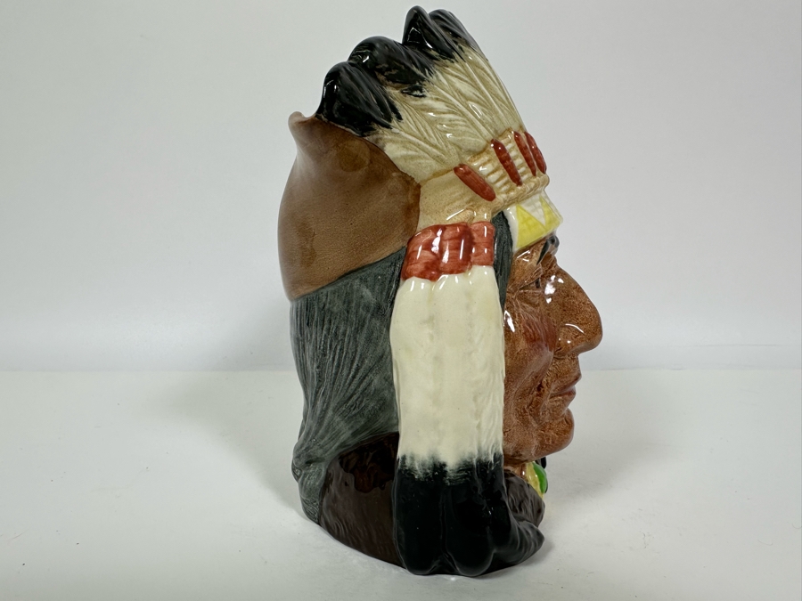 Vintage 1966 Royal Doulton Toby Mug 'North American Indian' D6611 Large Made In England 7.5H [Photo 4]