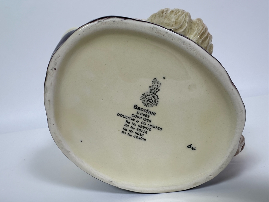 Vintage 1958 Royal Doulton Toby Mug 'Bacchus' D6499 Large Made In England 7H [Photo 6]