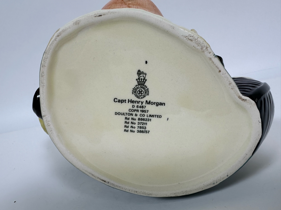 Vintage 1957 Royal Doulton Toby Mug 'Capt Henry Morgan' D6467 Large Made In England 7H [Photo 6]