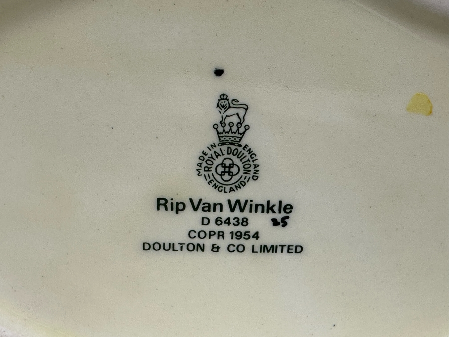 Vintage 1954 Royal Doulton Toby Mug 'Rip Van Winkle' D6438 Large Made In England 7H [Photo 8]