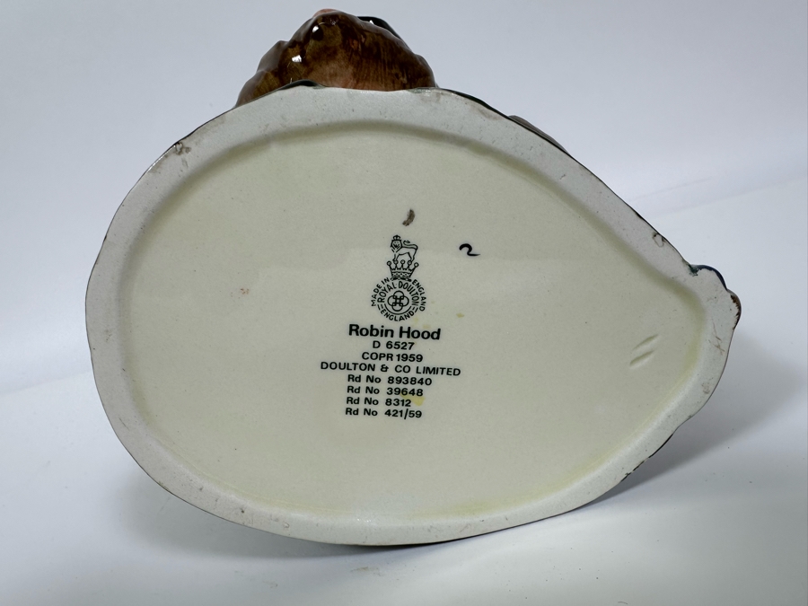 Vintage 1959 Royal Doulton Toby Mug 'Robin Hood' D6527 Large Made In England 7.25H [Photo 6]