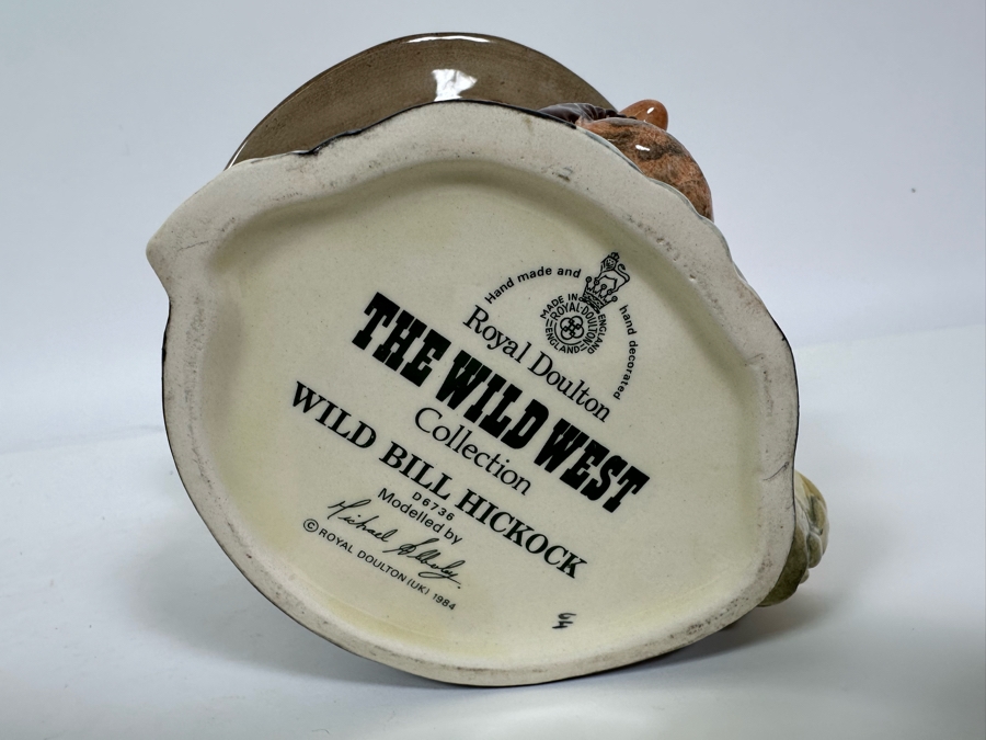 Vintage 1984 Royal Doulton Toby Mug 'The Wild West Collection: Wild Bill Hickock' D6736 Made In England 5.5H [Photo 6]