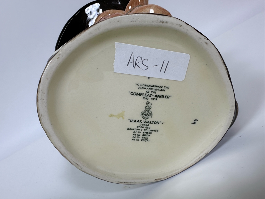 Vintage 1953 Royal Doulton Toby Mug 'Izaak Walton' To Commemorate The 300th Anniversary Of The Compleat-Angler 1653-1953 D6404 Large Made In England 7H [Photo 6]