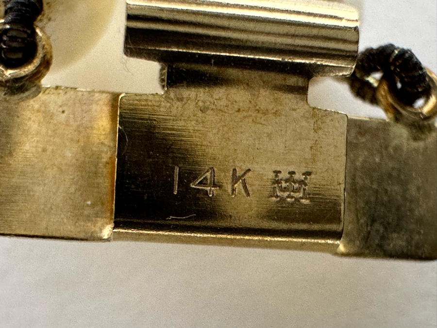 14K Gold / Triple Strand Pearl 12' Choker Necklace 51.2g [Photo 13]