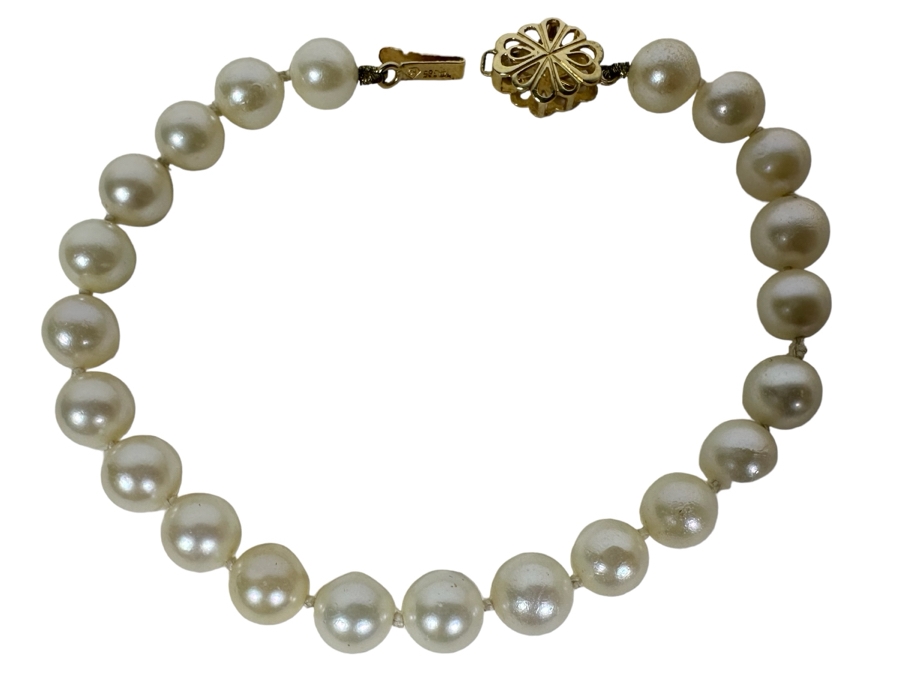 7' Pearl Bracelet With 14K Gold Clasp [Photo 1]