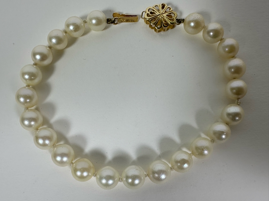7' Pearl Bracelet With 14K Gold Clasp [Photo 4]