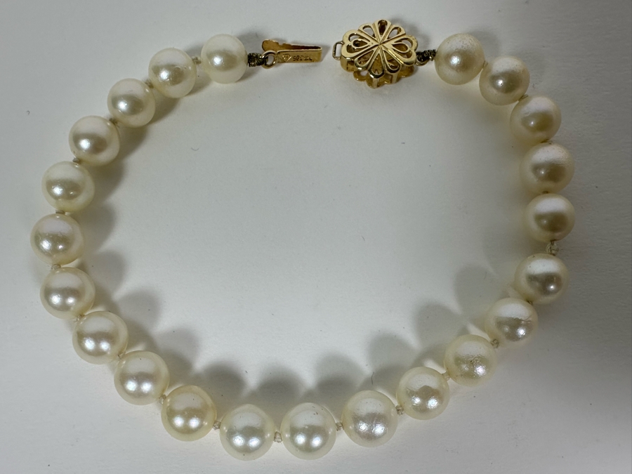 7' Pearl Bracelet With 14K Gold Clasp [Photo 2]