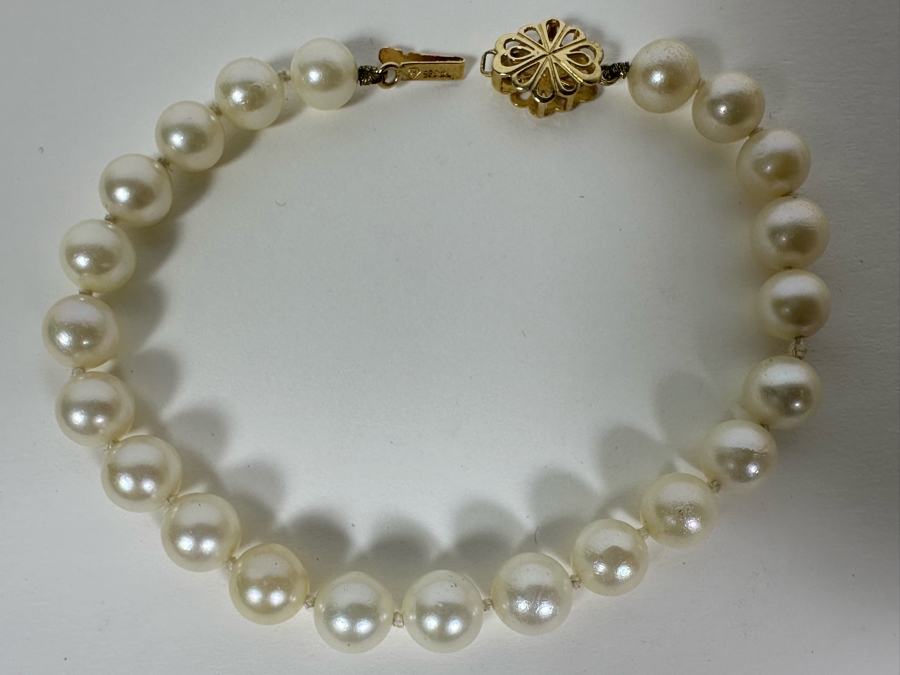 7' Pearl Bracelet With 14K Gold Clasp [Photo 3]