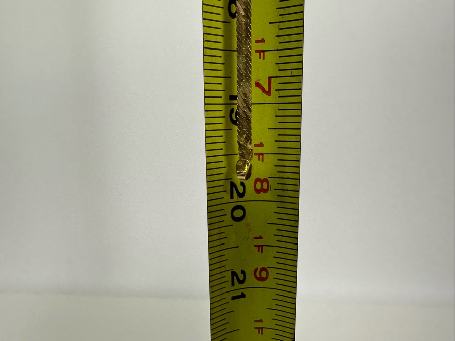 14K Gold Herringbone Chain 20' Necklace Italy (Some Damage To Chain Near Clasp - See Photos) 8.2g [Photo 15]
