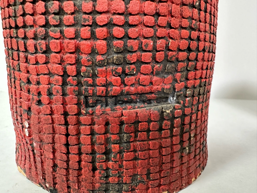 Lisa Lamonthe Pueblo Blanket People Pottery Sculpture With Turquoise And Horse Hair Signed 30' - See Photos [Photo 12]