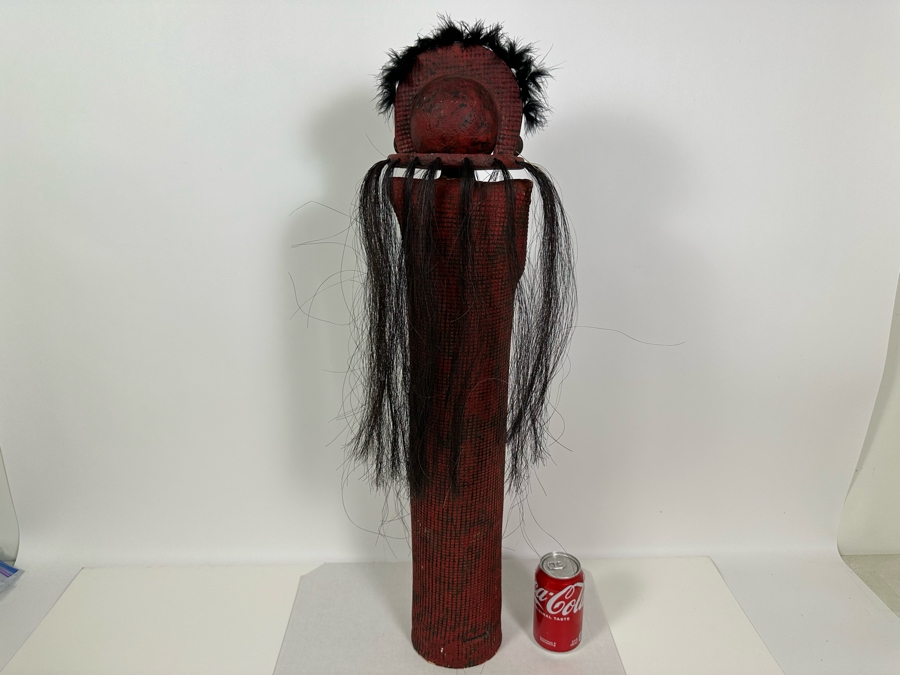 Lisa Lamonthe Pueblo Blanket People Pottery Sculpture With Turquoise And Horse Hair Signed 30' - See Photos [Photo 10]