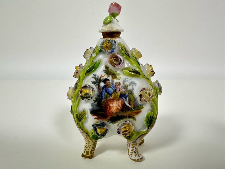 Carl Thieme Dresden Porcelain Hand Painted Perfume Bottle 2W X 3H [Photo 3]