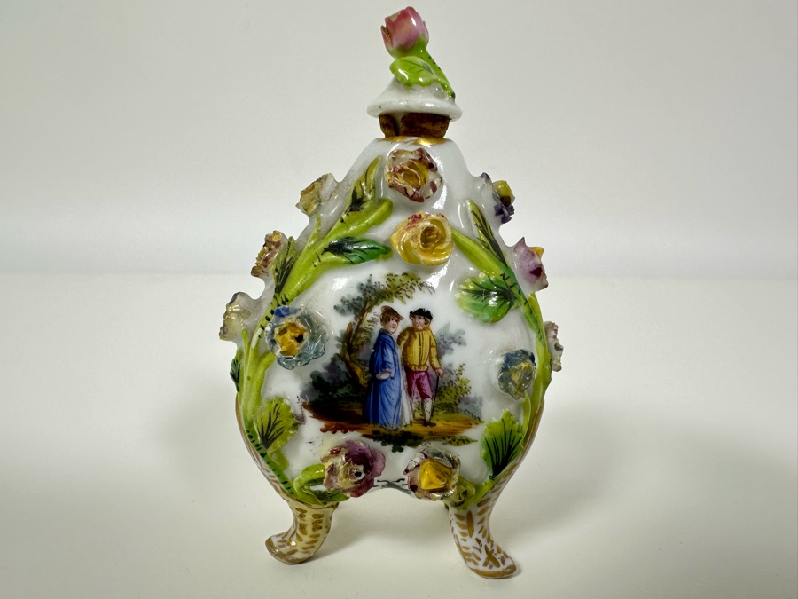 Carl Thieme Dresden Porcelain Hand Painted Perfume Bottle 2W X 3H [Photo 11]