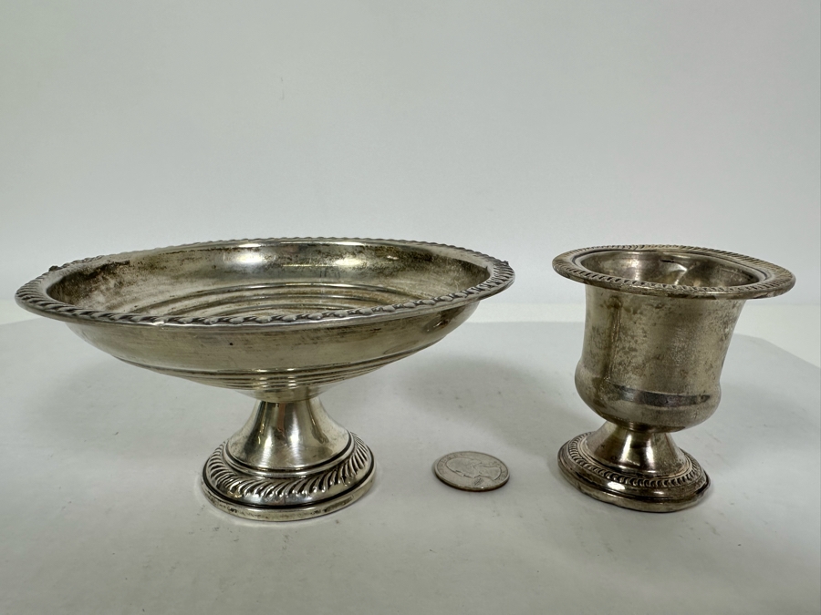 Sterling Silver Weighted Cup And Footed Bowl 3H [Photo 2]