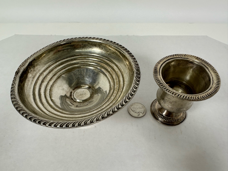 Sterling Silver Weighted Cup And Footed Bowl 3H [Photo 4]