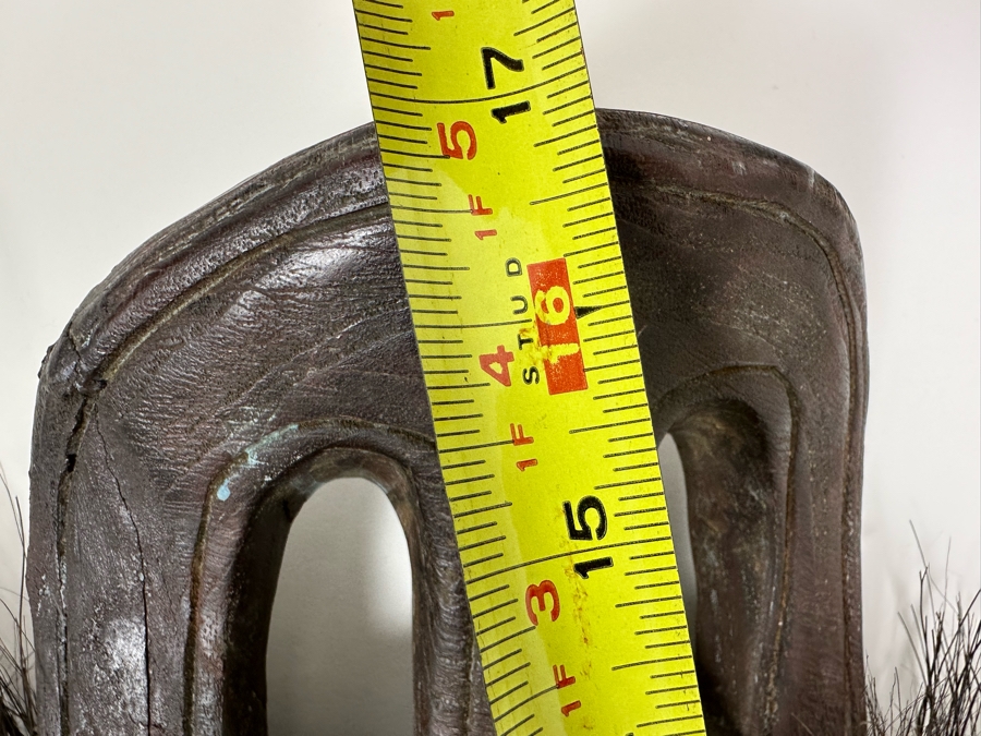 Old Hand Carved Wooden Ethnic Mask 14W X 17H [Photo 11]