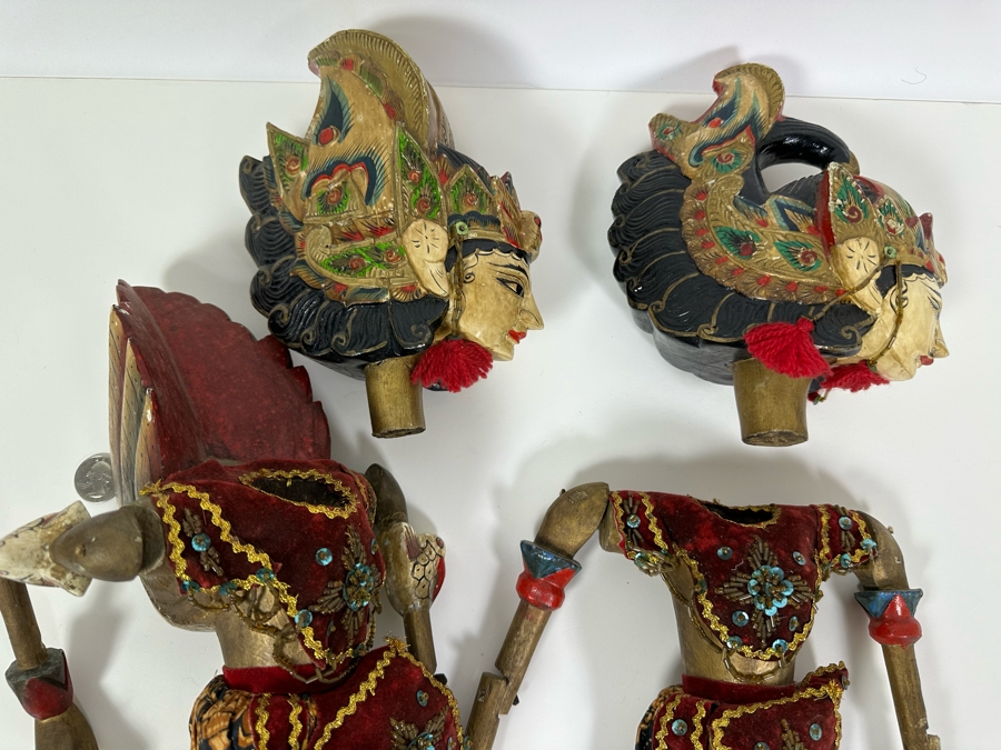Pair Of Indonesian Rod Puppets 26L [Photo 11]