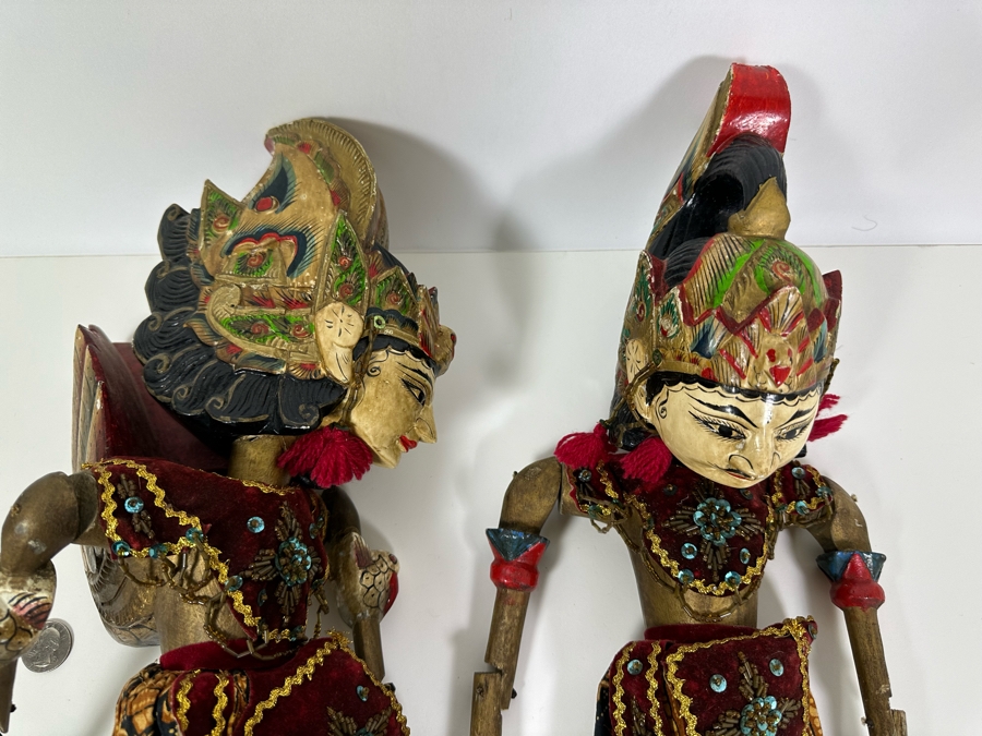 Pair Of Indonesian Rod Puppets 26L [Photo 3]