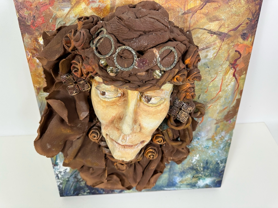 Bonnie Lee Roth (B. 1942, Southern California) Original Mixed-Media 3D Sculpture Mounted On Painted Board 18W X 24H X 7D [Photo 7]