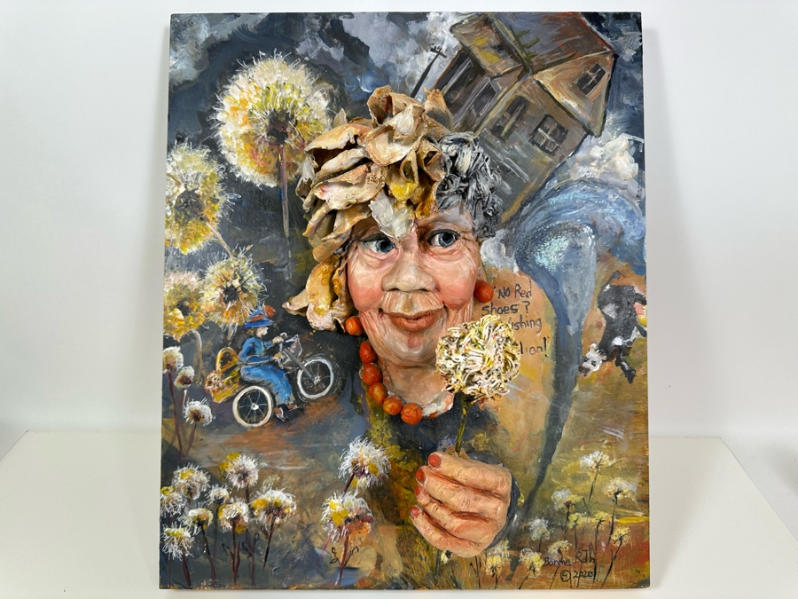 Bonnie Lee Roth (B. 1942, Southern California) Original Mixed-Media 3D Sculpture Wizard Of Oz Theme Mounted On Painted Board 20W X 24H X 7D [Photo 3]