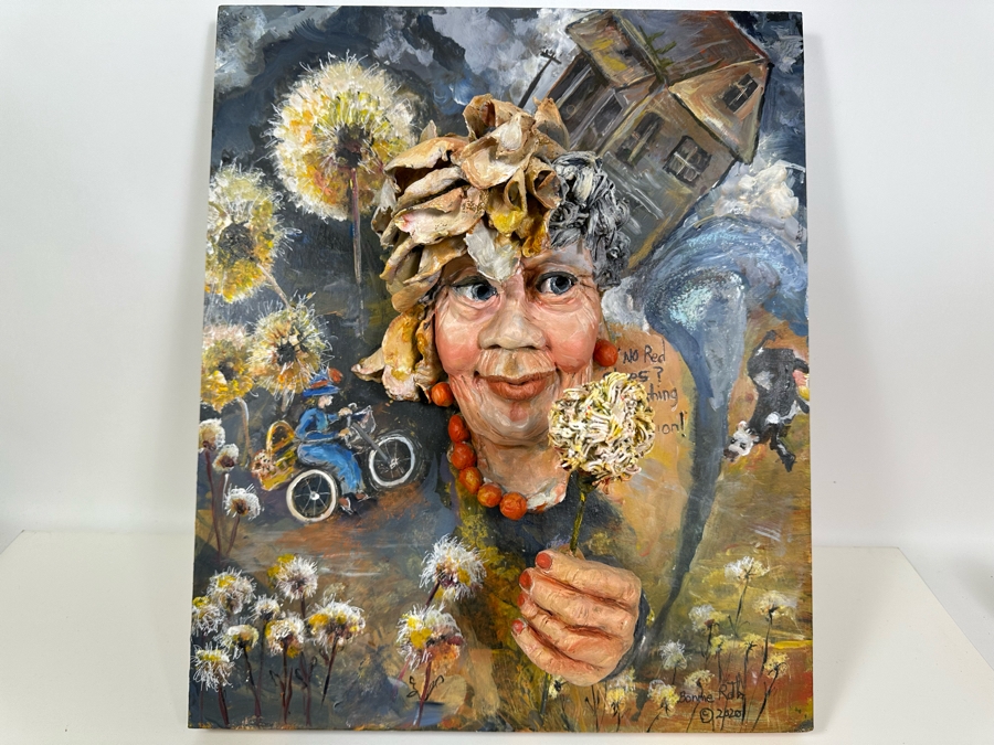 Bonnie Lee Roth (B. 1942, Southern California) Original Mixed-Media 3D Sculpture Wizard Of Oz Theme Mounted On Painted Board 20W X 24H X 7D [Photo 5]