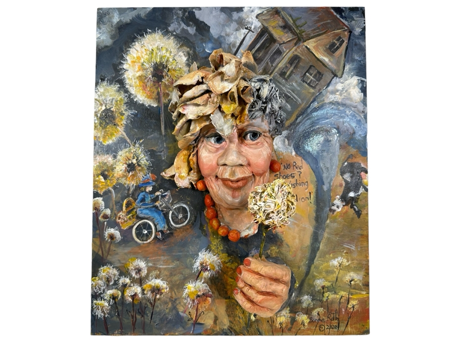 Bonnie Lee Roth (B. 1942, Southern California) Original Mixed-Media 3D Sculpture Wizard Of Oz Theme Mounted On Painted Board 20W X 24H X 7D [Photo 2]