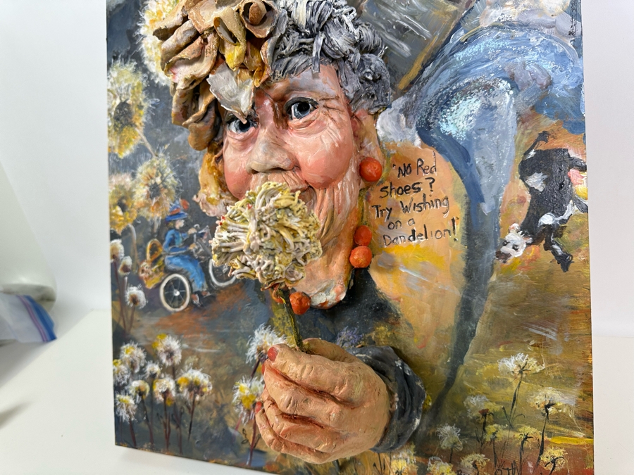 Bonnie Lee Roth (B. 1942, Southern California) Original Mixed-Media 3D Sculpture Wizard Of Oz Theme Mounted On Painted Board 20W X 24H X 7D [Photo 21]