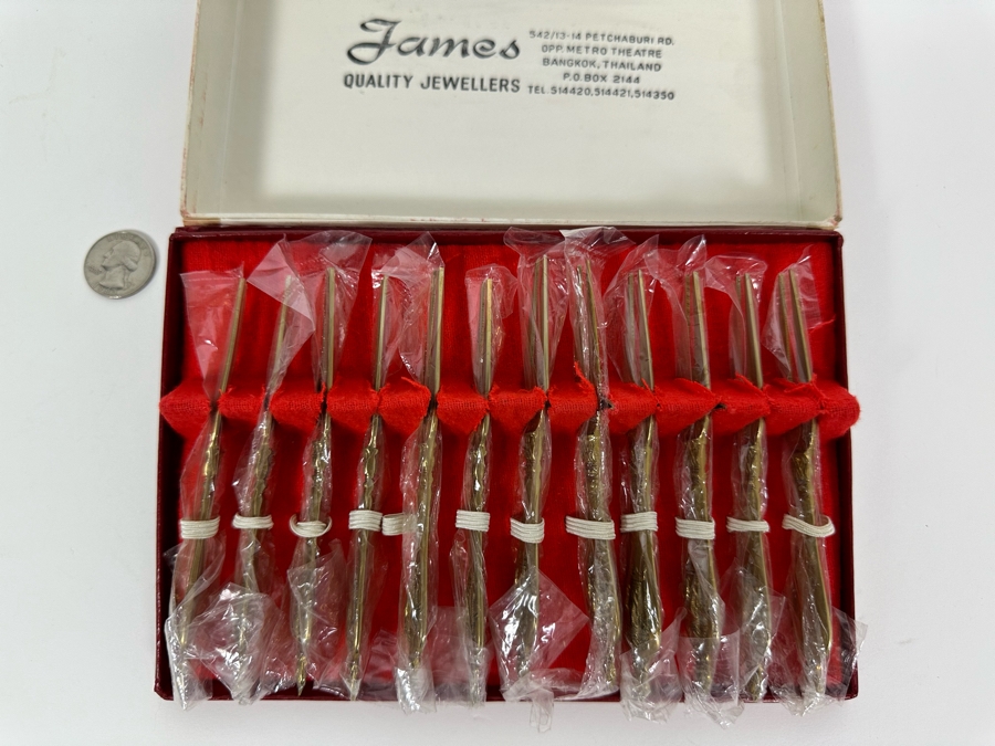 Twelve Bangkok Thailand Brass Forks New In Box [Photo 3]