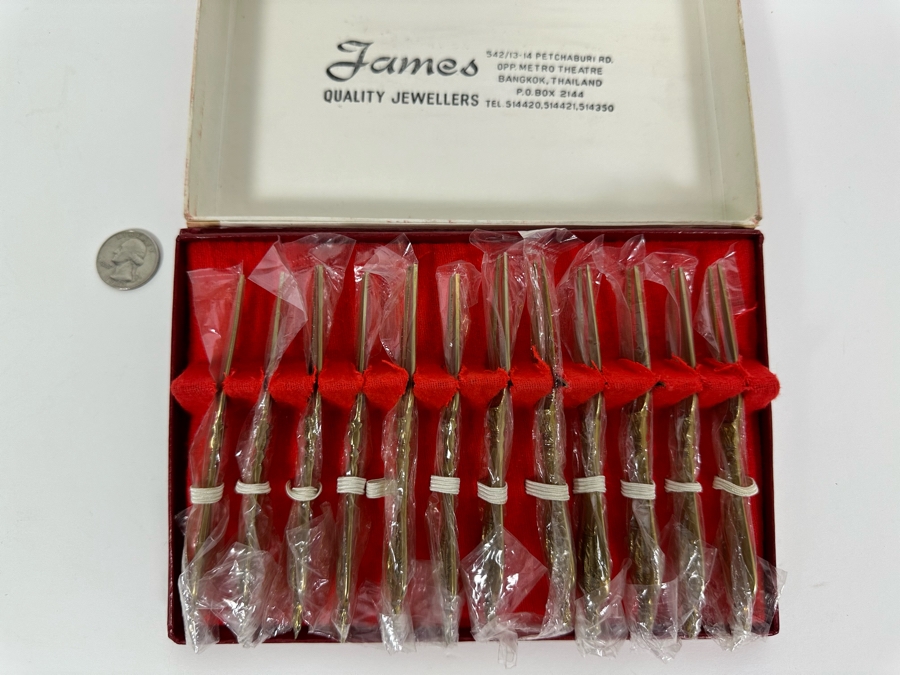 Twelve Bangkok Thailand Brass Forks New In Box [Photo 2]