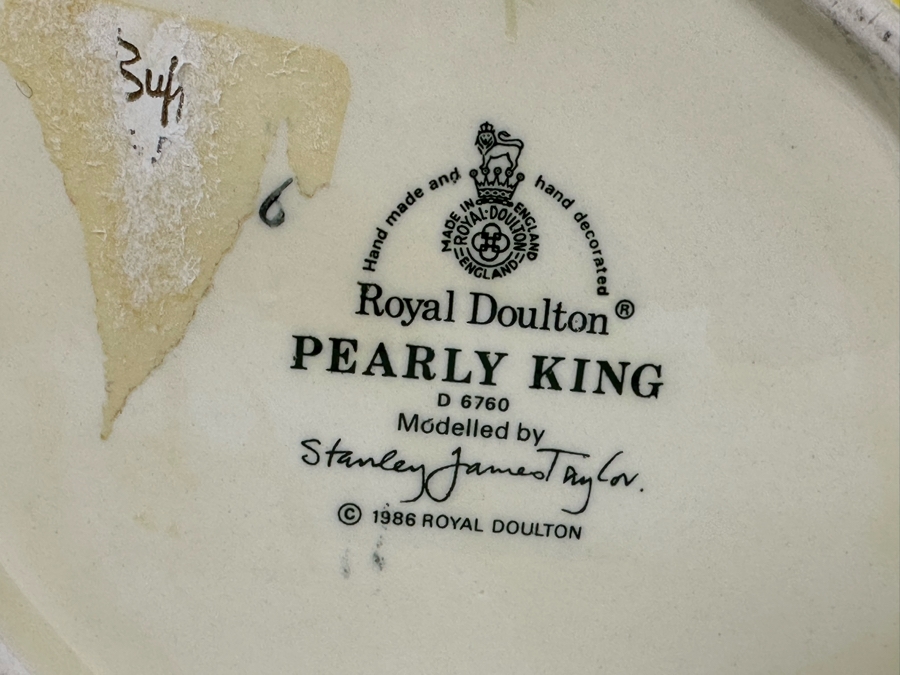 Vintage 1986 Royal Doulton Toby Mug 'Pearly King' D6760 Large Made In England 7H [Photo 7]