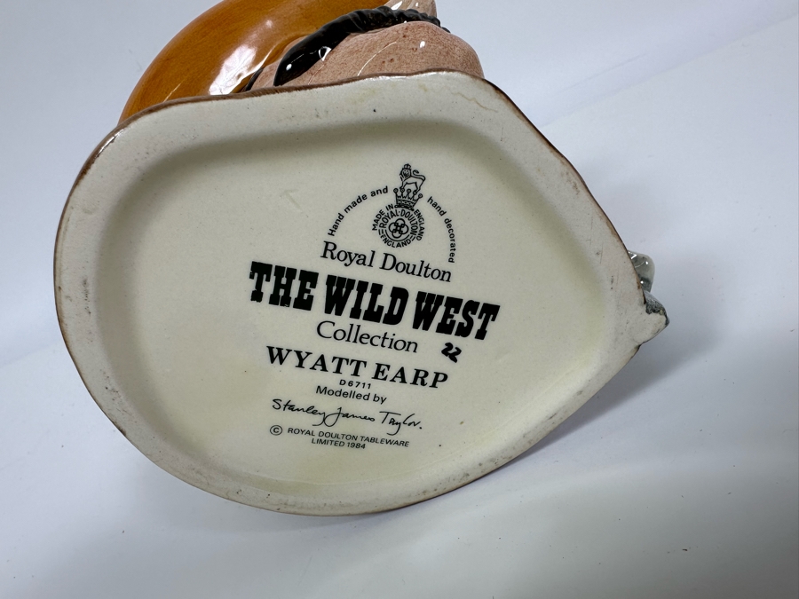 Vintage 1984 Royal Doulton Toby Mug 'The Wild West Collection: Wyatt Earp' D6711 Made In England 5.5H [Photo 7]