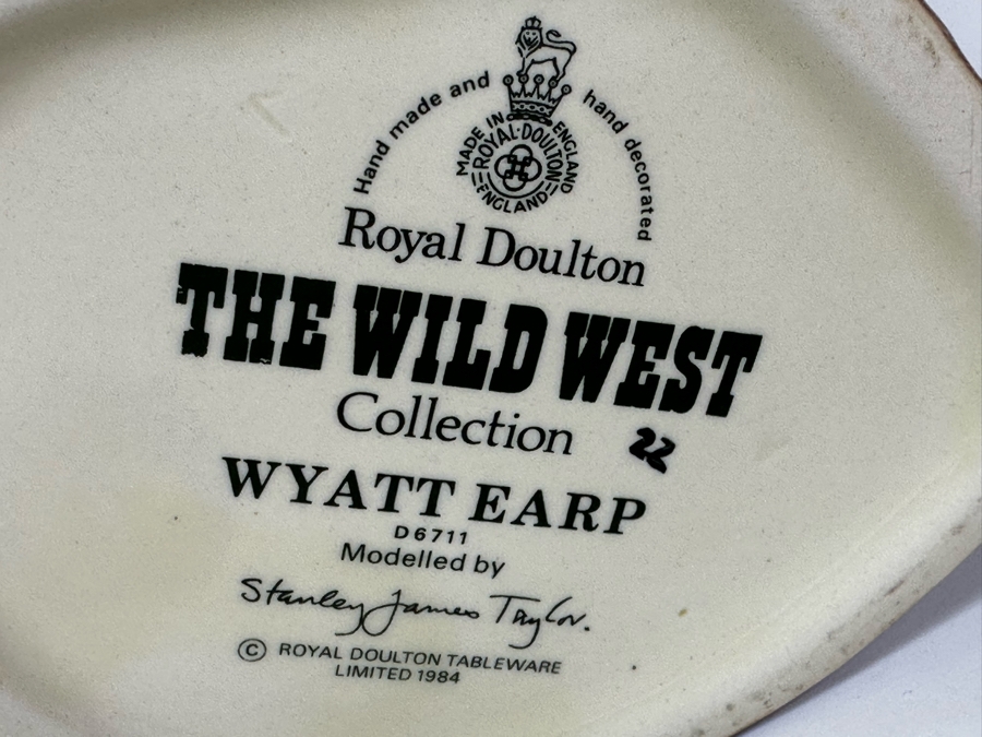Vintage 1984 Royal Doulton Toby Mug 'The Wild West Collection: Wyatt Earp' D6711 Made In England 5.5H [Photo 8]