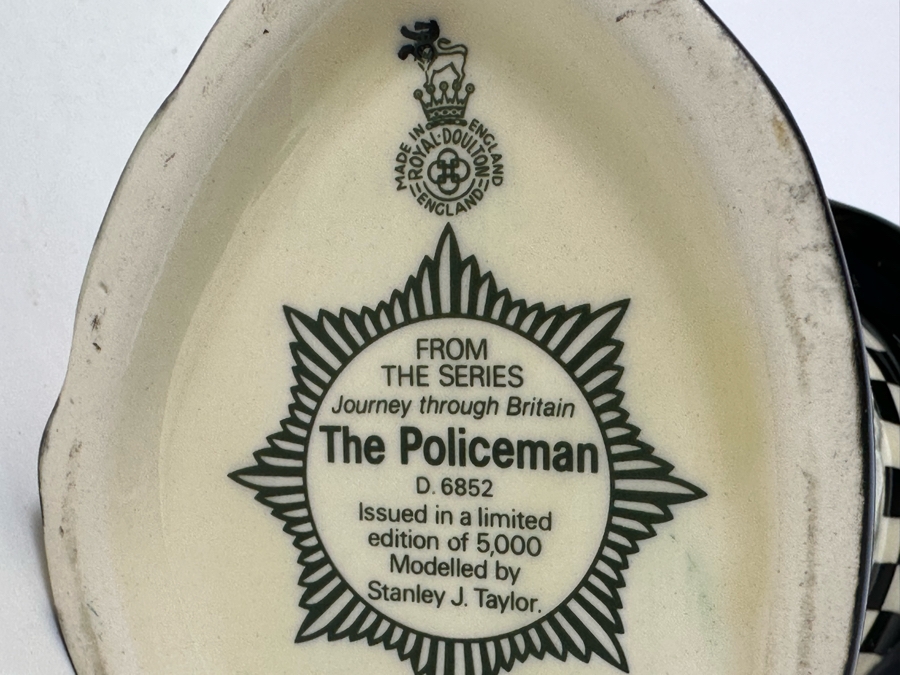 Vintage 1989 Limited Edition Royal Doulton Toby Mug 'The Policeman' From The Series Journey Through Britain D6852 Made In England 4H [Photo 8]