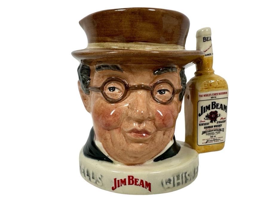 Vintage Limited Edition Royal Doulton Toby Mug 'Mr. Pickwick' Third Of A Series Made For Pick-Kwik Wines And Spirits, Derby James B. Beam Distilling International Co. Small Made In England 4H Estimate $100