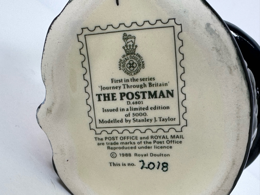 Vintage 1988 Limited Edition Royal Doulton Toby Mug 'The Postman' First In The Series Journey Through Britain D6801 Made In England 4H [Photo 8]