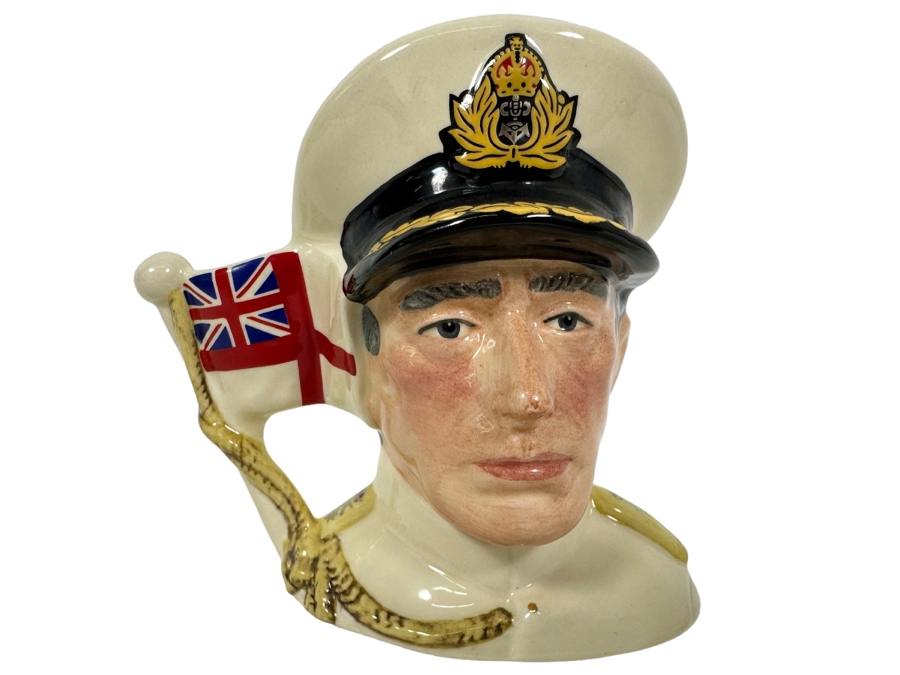 Vintage 1989 Limited Edition Royal Doulton Toby Mug 'Earl Mountbatten Of Burma 1900-1979' D6851 Made In England 4H