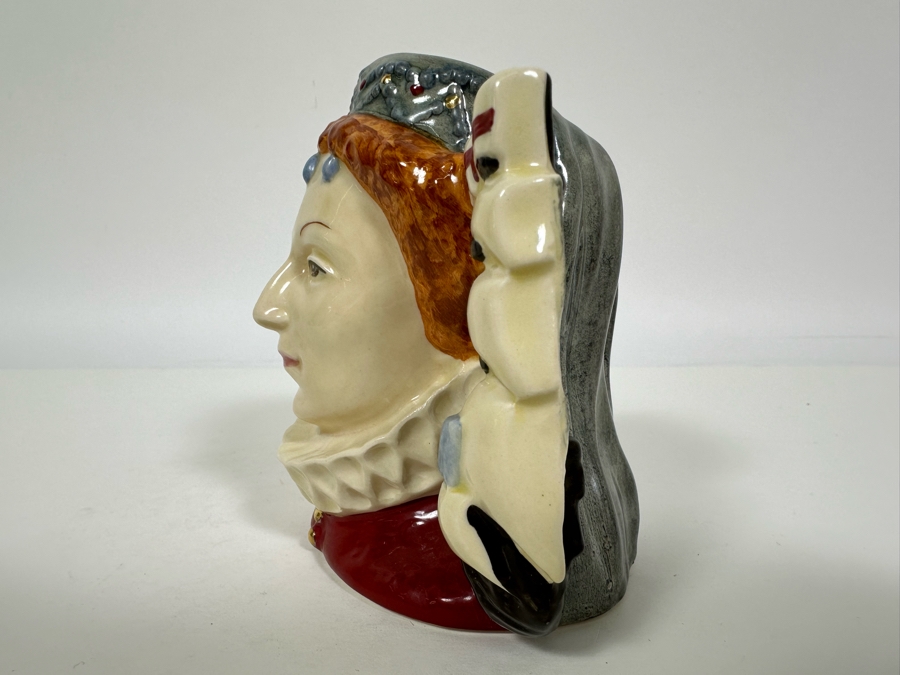 Vintage 1988 Limited Edition Royal Doulton Toby Mug 'Queen Elizabeth I Of England' Armada 1588-1988 Issued To Commemorate The 400th Anniversary Of The Spanish Armada In 1588 D6821 Made In England 4H [Photo 5]