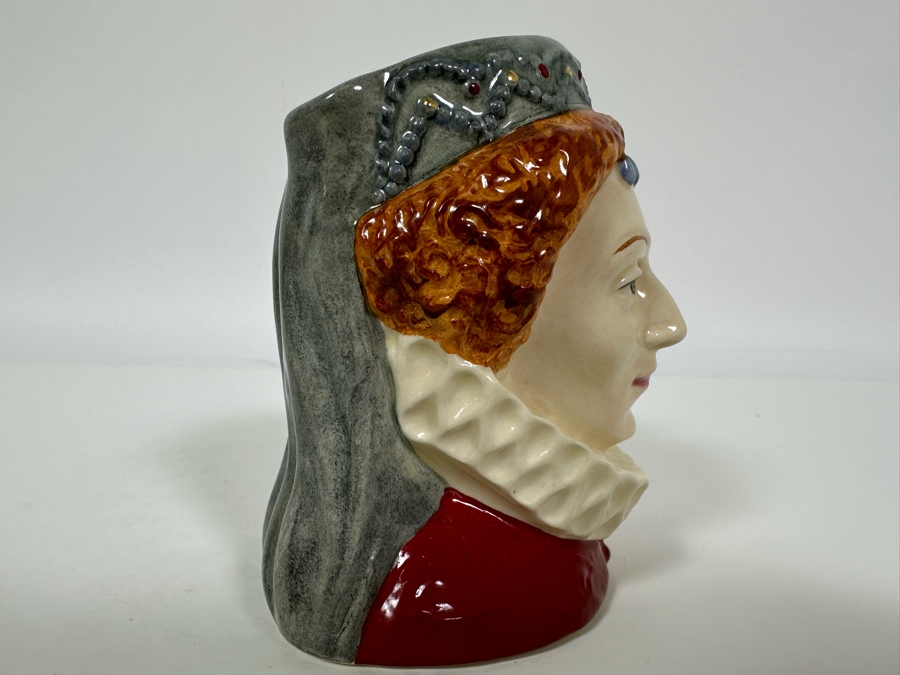 Vintage 1988 Limited Edition Royal Doulton Toby Mug 'Queen Elizabeth I Of England' Armada 1588-1988 Issued To Commemorate The 400th Anniversary Of The Spanish Armada In 1588 D6821 Made In England 4H [Photo 3]