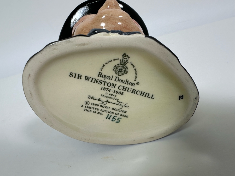 Vintage 1989 Limited Edition Royal Doulton Toby Mug 'Sir Winston Churchill 1874-1965' D6849 Made In England 4H [Photo 6]